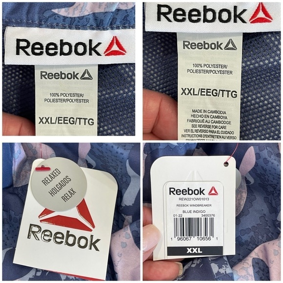 Reebok Women's Essential camo printed quarter zip windbreaker in a size XXL NWT - Picture 7 of 16